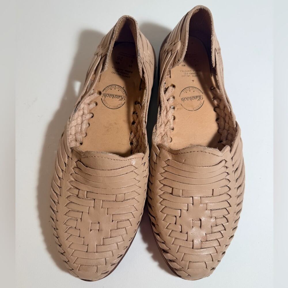 Tan Woven Leather Loafers